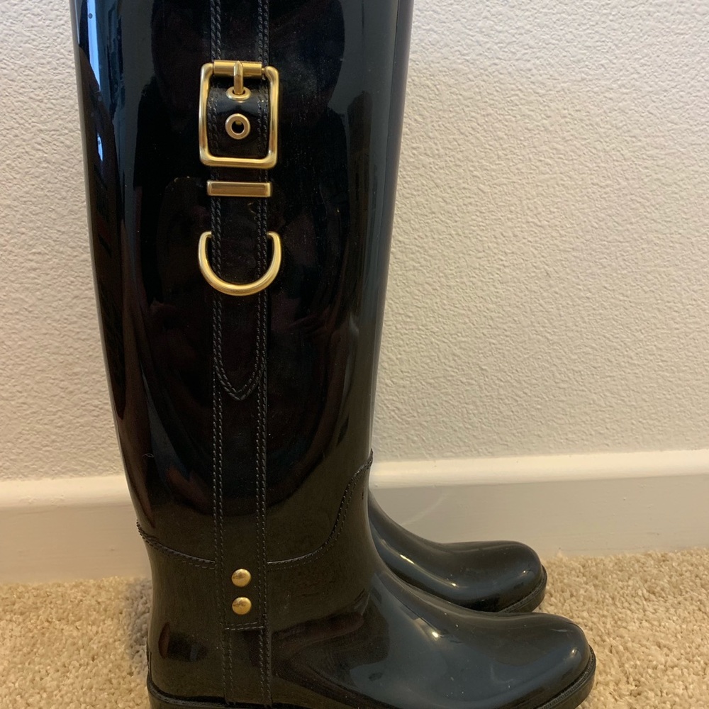 Coach rubber rain boots size 7